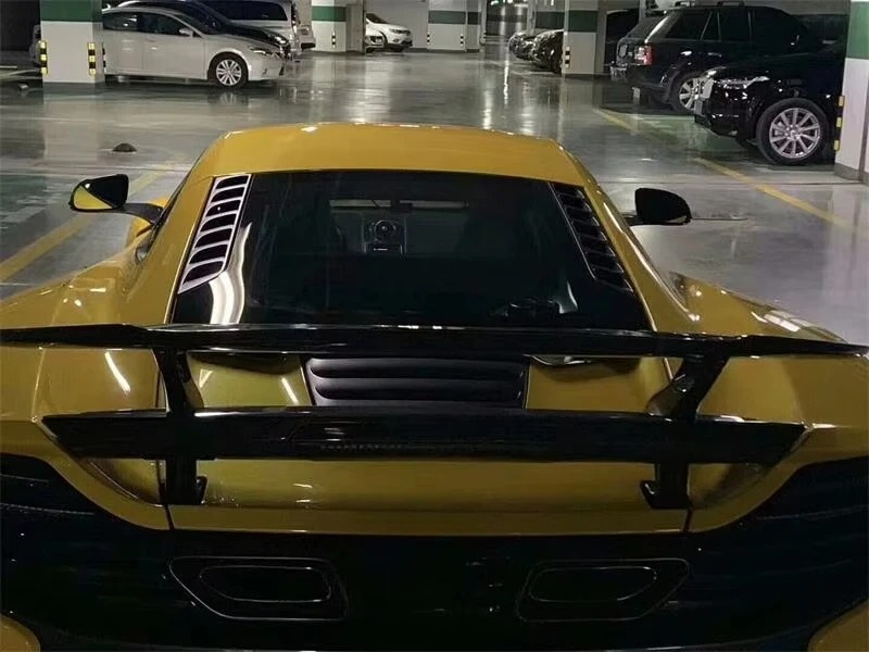 MP4 12C 650S Double Carbon Fiber Rear Wing & Trunk Spoiler with Polished Finish for Automobiles